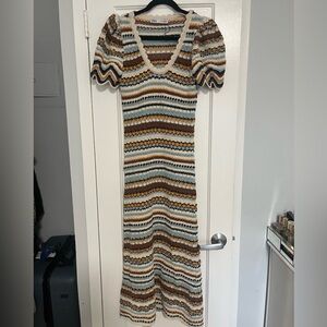 COPY - Zara Crochet striped midi dress size Large